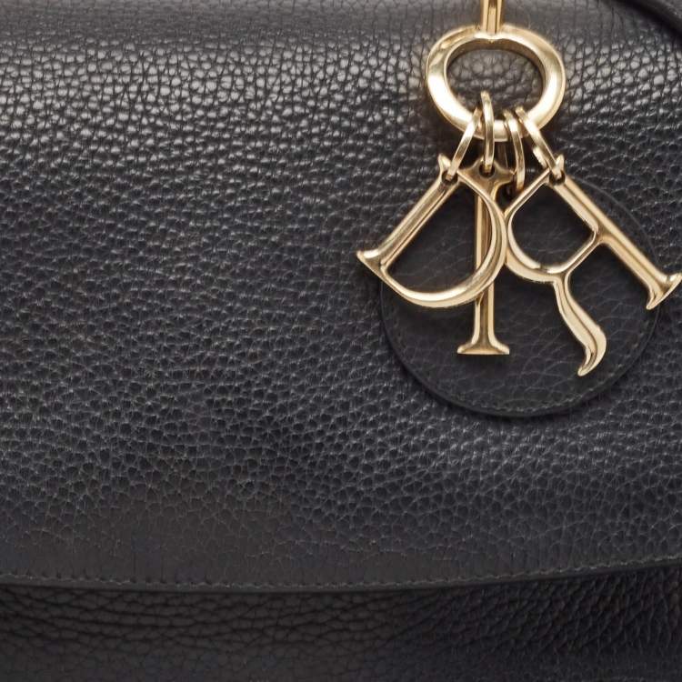 Pre Owned Dior Black Leather Small Be Dior Flap Top Handle Bag