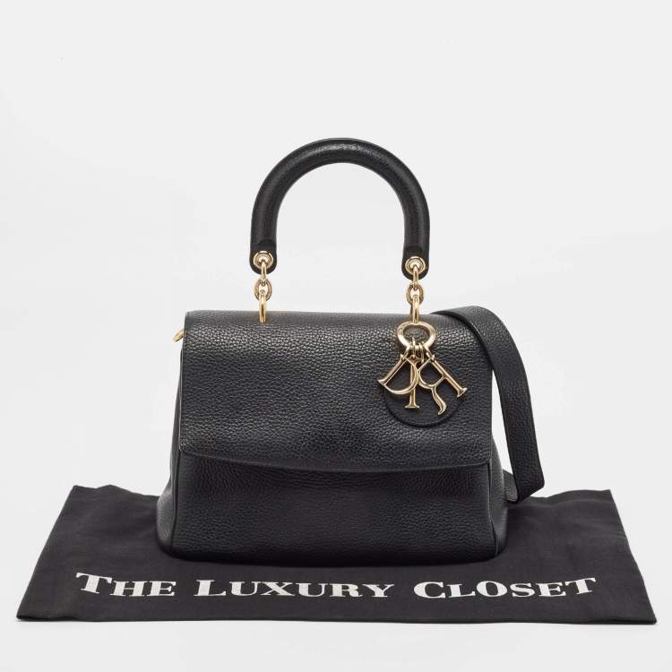 Pre Owned Dior Black Leather Small Be Dior Flap Top Handle Bag