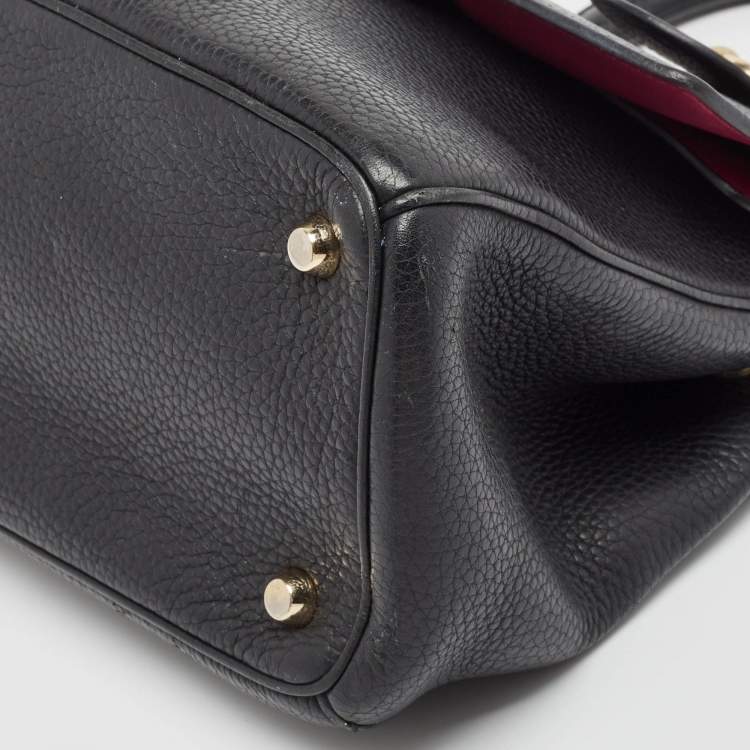 Pre Owned Dior Black Leather Small Be Dior Flap Top Handle Bag