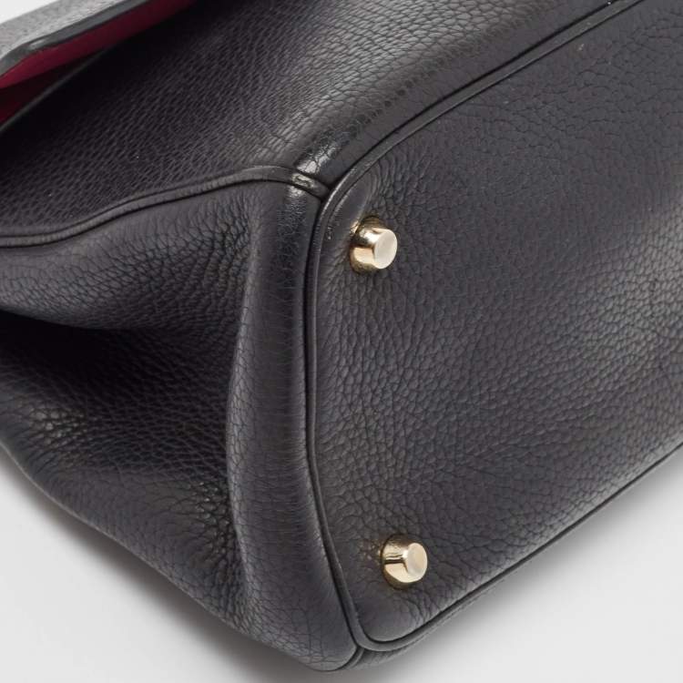 Pre Owned Dior Black Leather Small Be Dior Flap Top Handle Bag