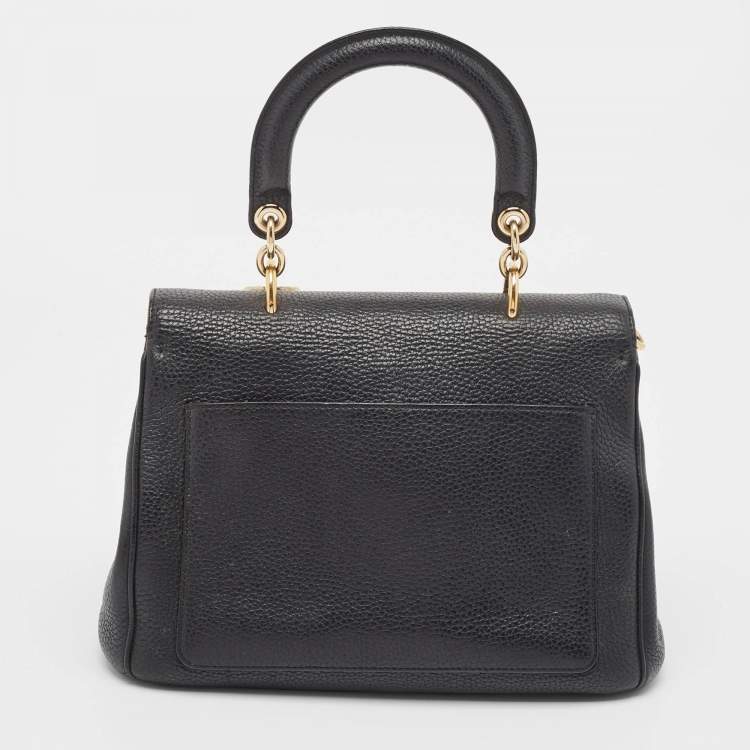Pre Owned Dior Black Leather Small Be Dior Flap Top Handle Bag