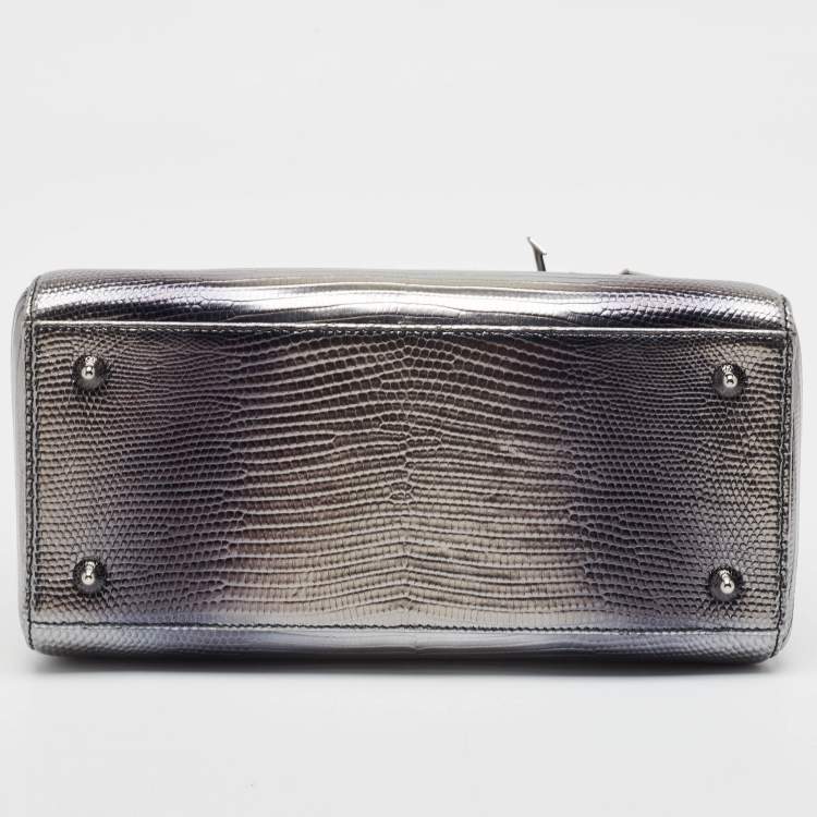 مملوكة مسبقًا Dior Metallic Lizard Medium Lady Dior Tote