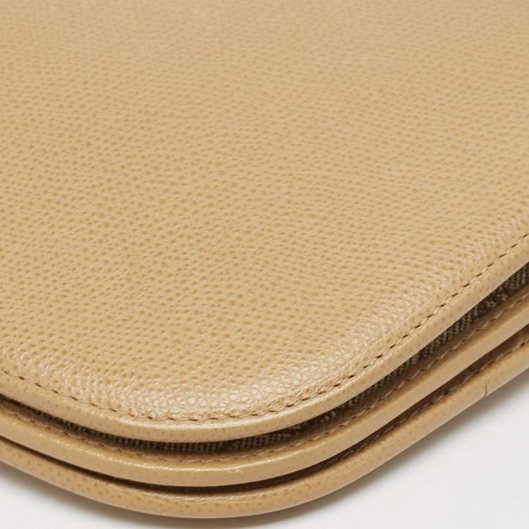Pre Owned Dior Beige Honeycomb Monogram Coated Canvas and Leather Flap Crossbody Bag