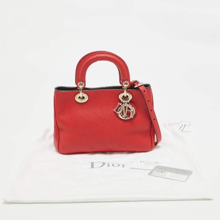 Pre Owned Dior Red Leather Small Diorissimo Tote