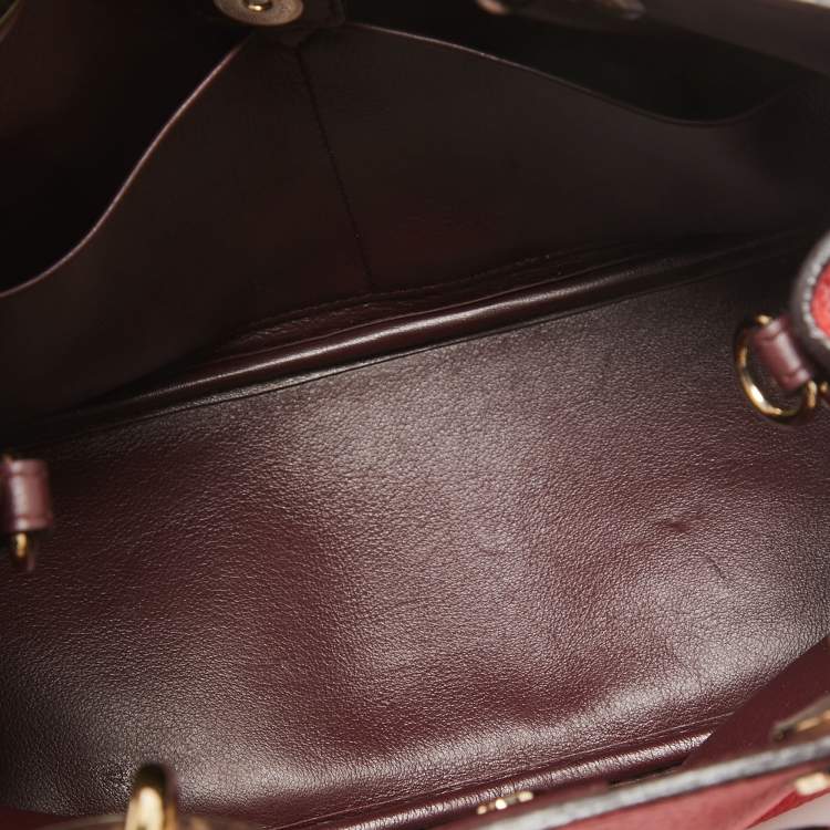 Pre Owned Dior Red Leather Small Diorissimo Tote