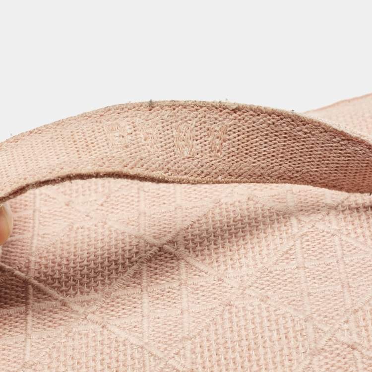 Pre Owned Dior Light Pink Canvas D Lite Vanity Case Bag