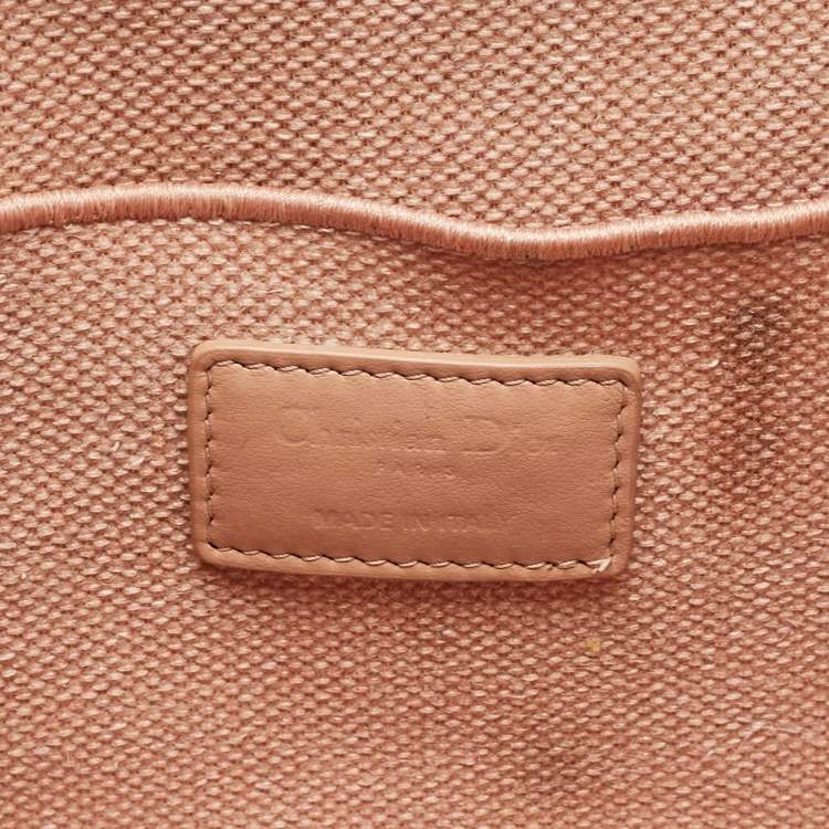 Pre Owned Dior Light Pink Canvas D Lite Vanity Case Bag