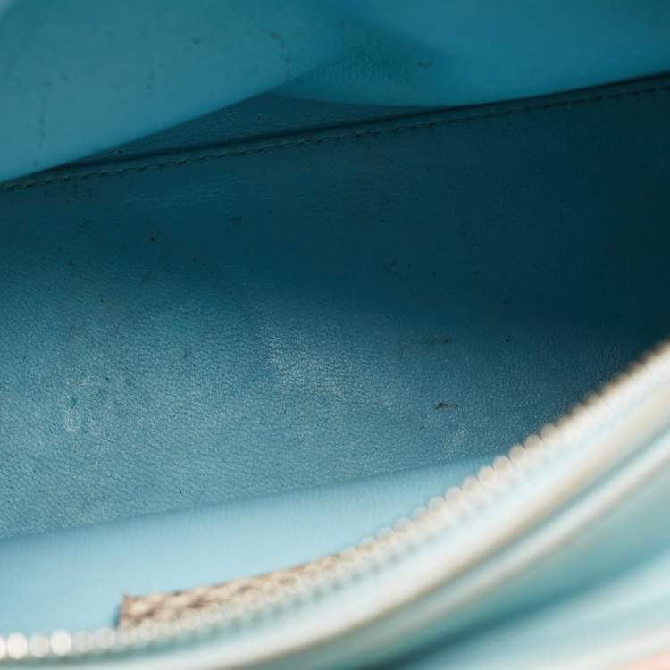 Pre Owned Dior Multicolor Cannage Leather and Python Medium Lady Dior Tote