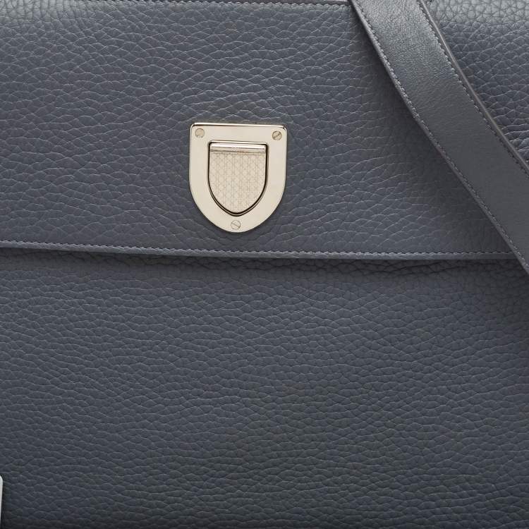 Pre Owned Dior Dark Grey Leather Large Diorever Top Handle Bag