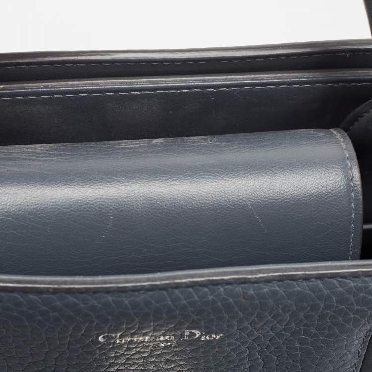 Pre Owned Dior Dark Grey Leather Large Diorever Top Handle Bag