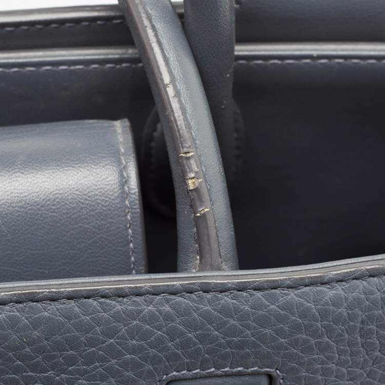 Pre Owned Dior Dark Grey Leather Large Diorever Top Handle Bag