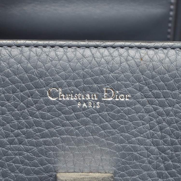 Pre Owned Dior Dark Grey Leather Large Diorever Top Handle Bag