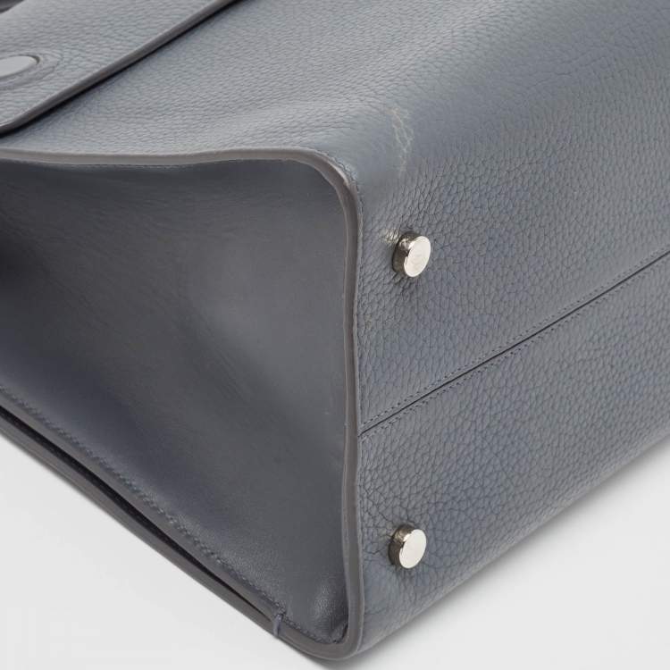 Pre Owned Dior Dark Grey Leather Large Diorever Top Handle Bag