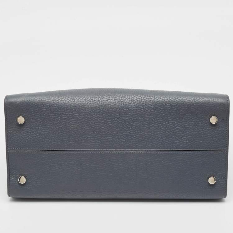 Pre Owned Dior Dark Grey Leather Large Diorever Top Handle Bag