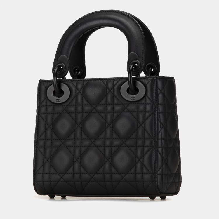 Dior Black Ultra Matte Calfskin Cannage Mini Lady Dior Bag Dior TLC