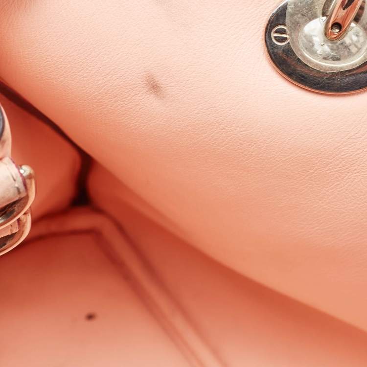 Pre Owned Dior Light Blue/Cream Leather and Python Medium Diorissimo Shopper Tote