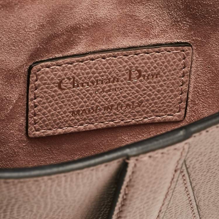 Pre Owned Dior Pink/Black Leather Saddle Belt Bag