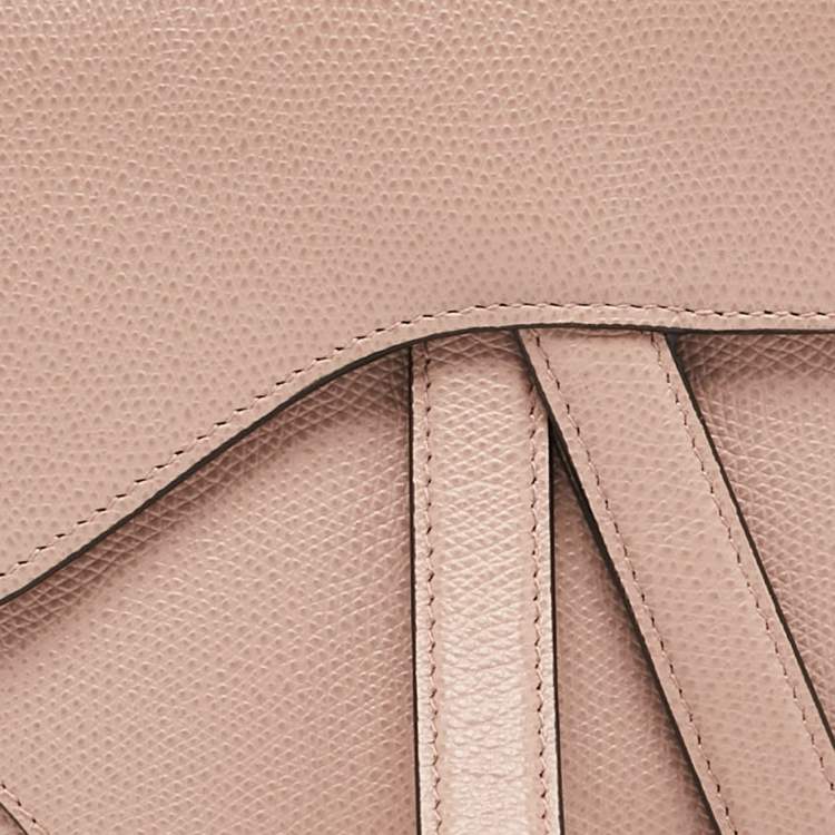 Pre Owned Dior Pink/Black Leather Saddle Belt Bag