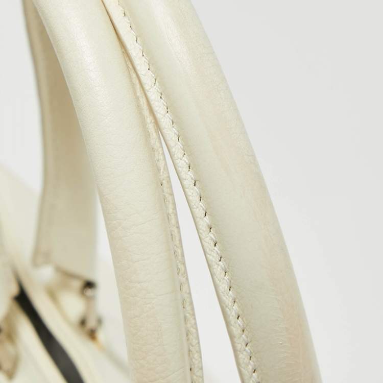Pre Owned Dior White Leather Flight Tote