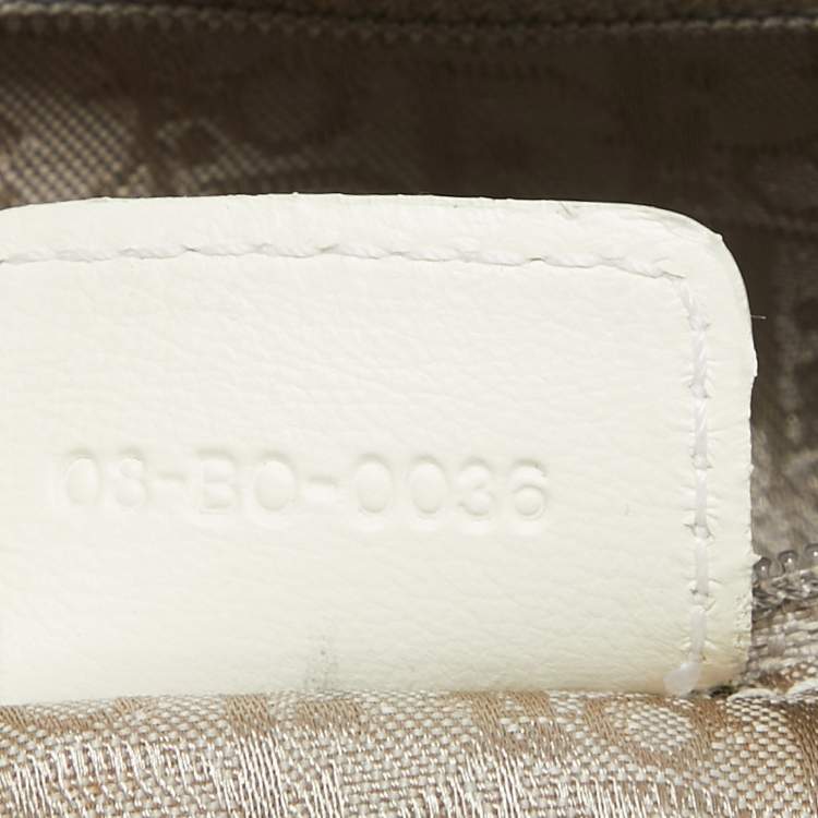 Pre Owned Dior White Leather Flight Tote