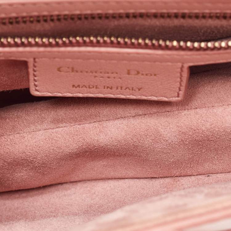 Pre Owned Dior Two-Tone Peach Leather Saddle Shoulder Bag
