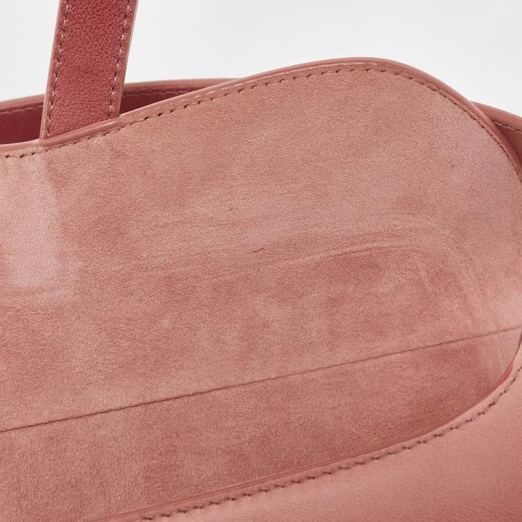 Pre Owned Dior Two-Tone Peach Leather Saddle Shoulder Bag