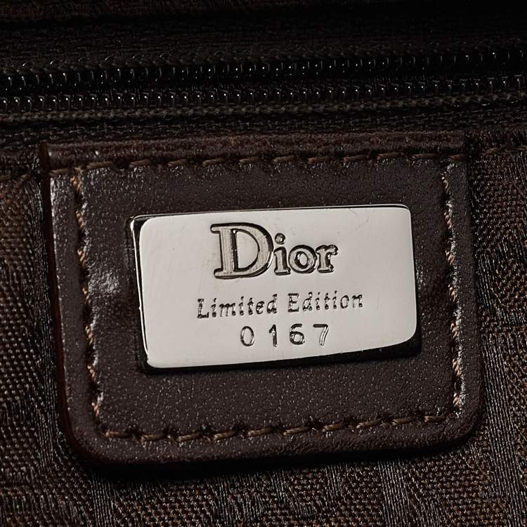 Pre Owned Dior Brown Embroidered Suede and Leather Limited Edition 0167 Embellished Saddle Bag