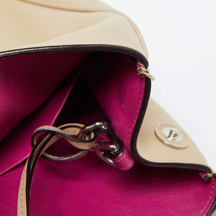 Pre Owned Dior Beige Leather Large Diorissimo Tote