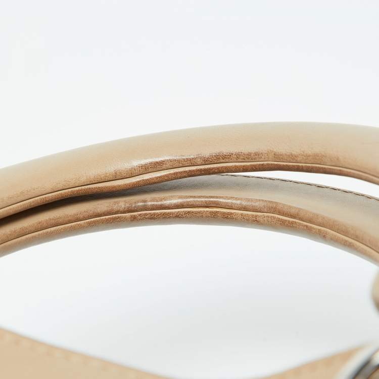 Pre Owned Dior Beige Leather Large Diorissimo Tote