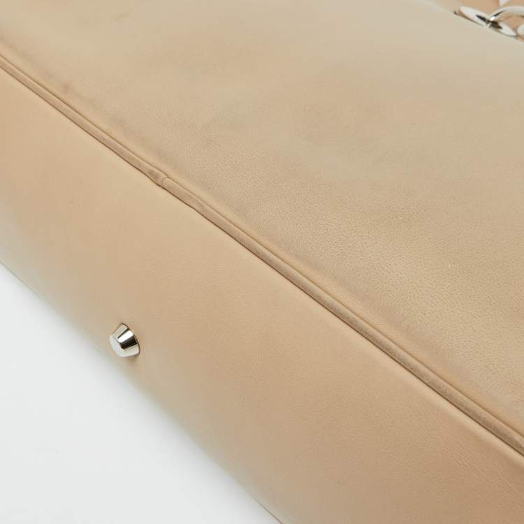 Pre Owned Dior Beige Leather Large Diorissimo Tote