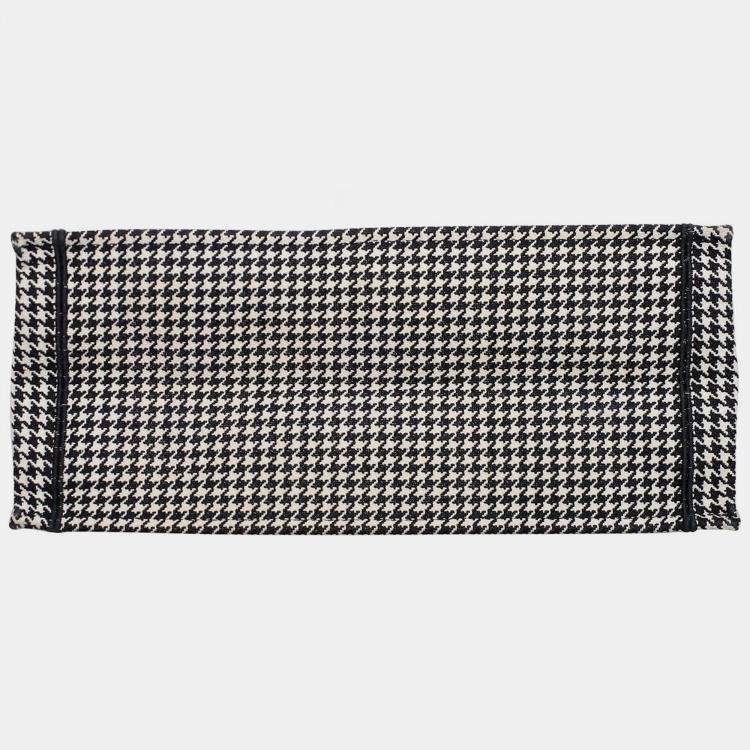 Pre Owned Christian Dior Black/ White Houndstooth Large Book Tote Bag
