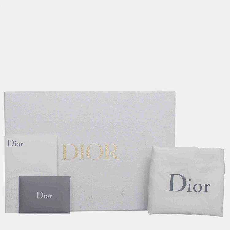 Pre Owned Christian Dior Navy Blue Leather Canvas Montaigne Box 30 Bag