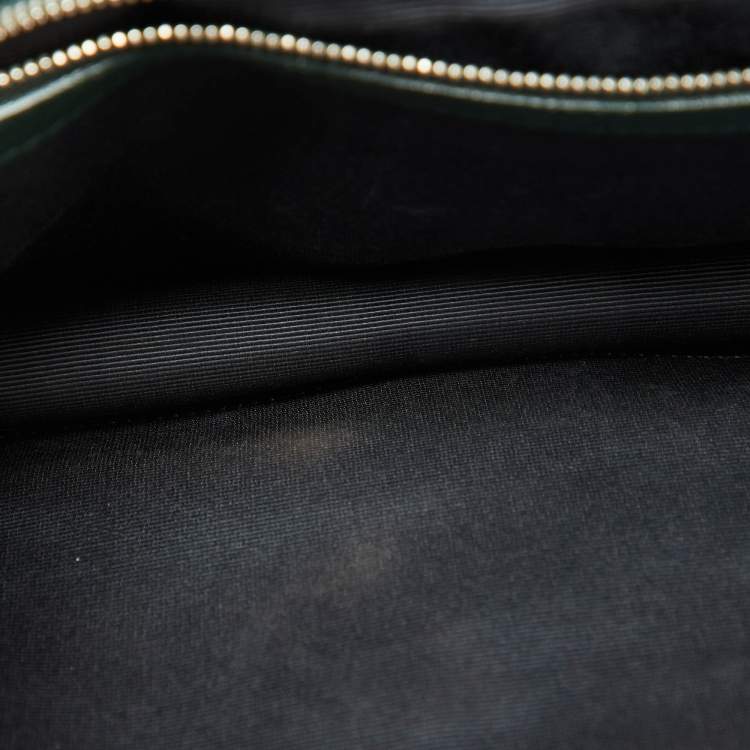 Pre Owned Dior Green Crackle Leather Large Diorama Flap Shoulder Bag