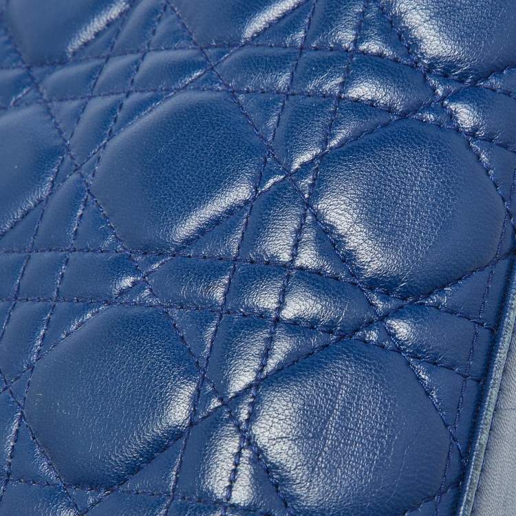 Pre Owned Dior Multicolor Cannage Leather Medium Lady Dior Tote