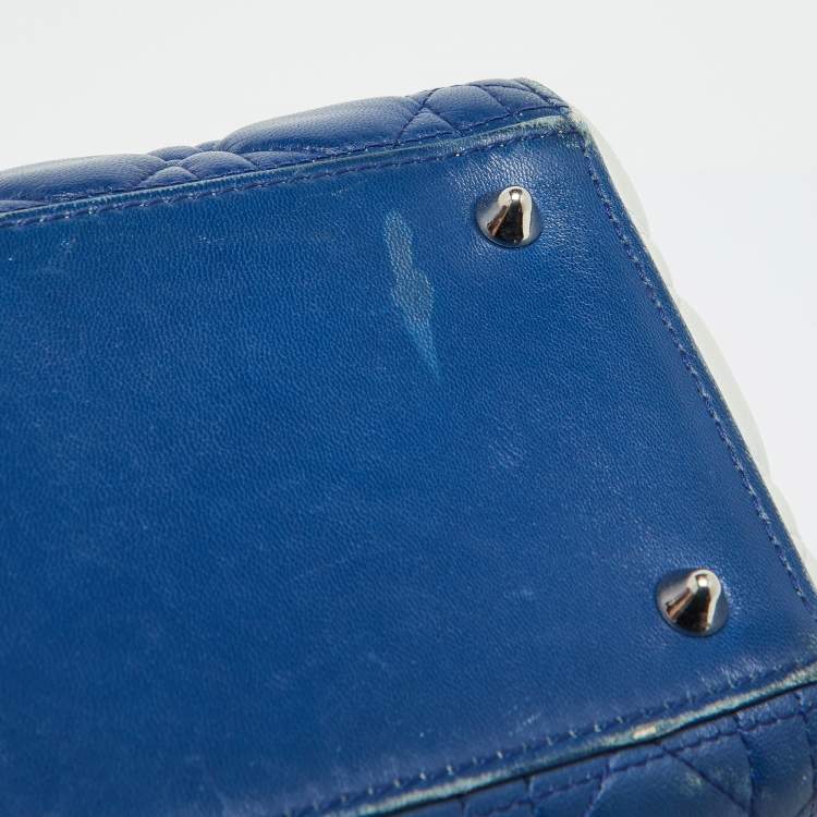 Pre Owned Dior Multicolor Cannage Leather Medium Lady Dior Tote