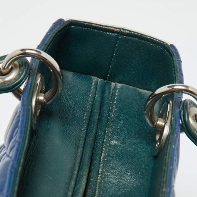 Pre Owned Dior Multicolor Cannage Leather Medium Lady Dior Tote
