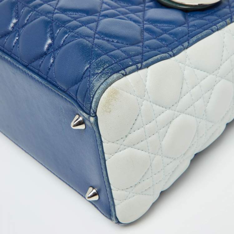 Pre Owned Dior Multicolor Cannage Leather Medium Lady Dior Tote