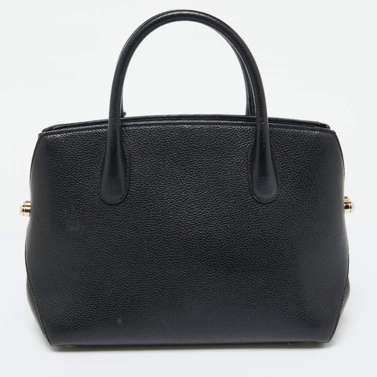 Pre Owned Dior Black Leather Open Bar Tote