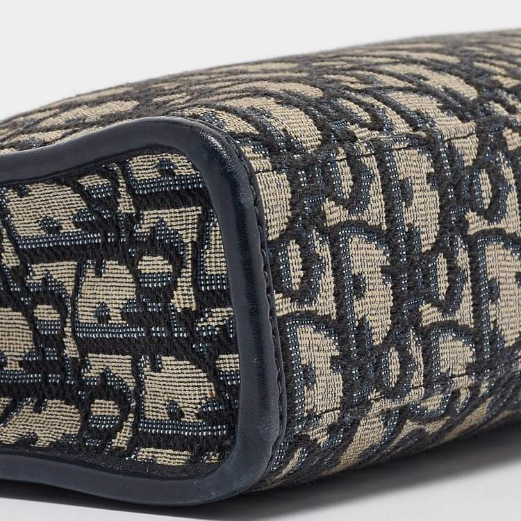 Pre Owned Dior Navy Blue Oblique Jacquard Canvas 30 Montaigne Dea Pouch