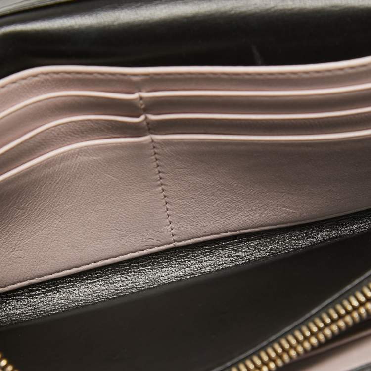 Pre Owned Dior Black Cannage Leather Rendezvous Wallet on Chain