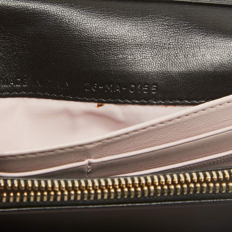 Pre Owned Dior Black Cannage Leather Rendezvous Wallet on Chain