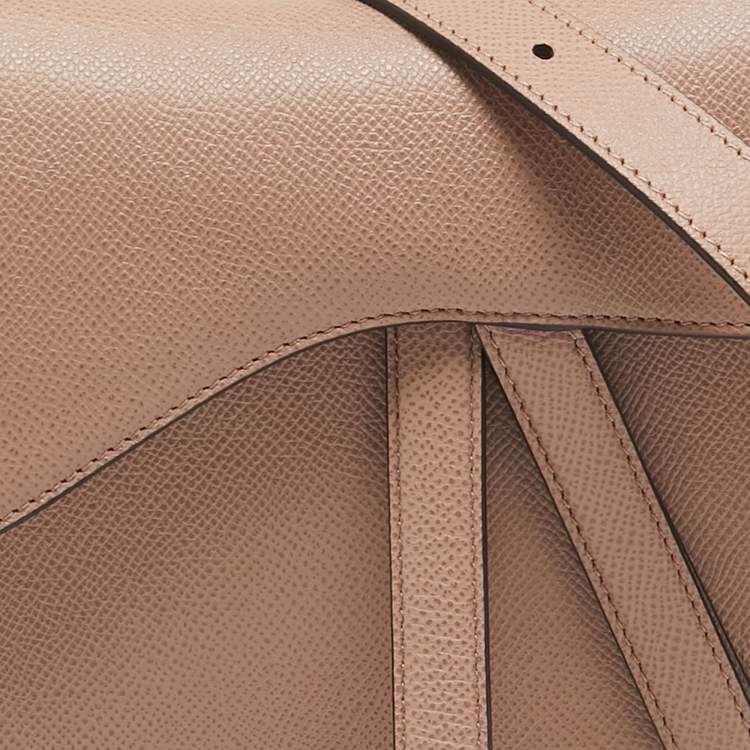 Pre Owned Dior Old Rose Leather Saddle Shoulder Bag