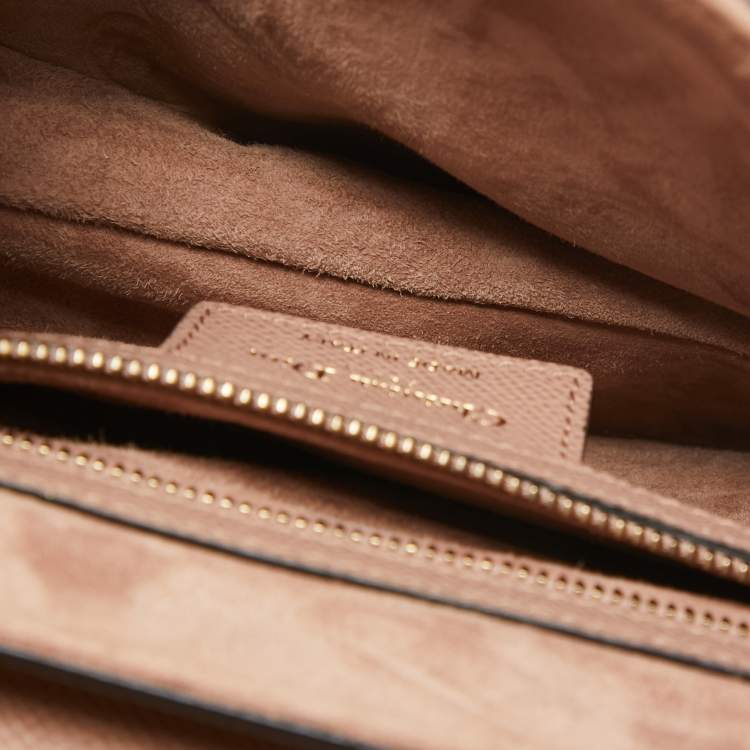 Pre Owned Dior Old Rose Leather Saddle Shoulder Bag