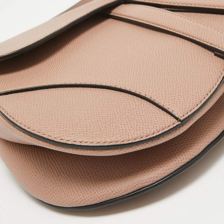 Pre Owned Dior Old Rose Leather Saddle Shoulder Bag