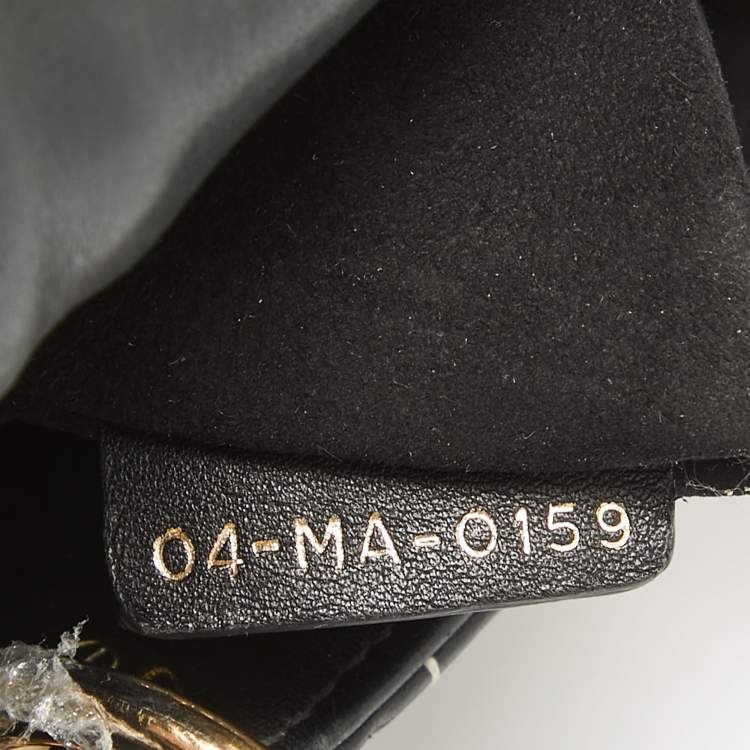 Pre Owned Dior Black Leather Mini Embroidered Beaded Lady Dior Tote