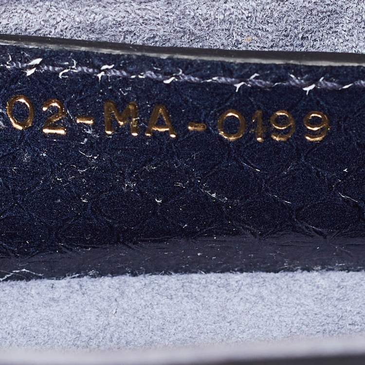 Pre Owned Dior Navy Blue Snakeskin Leather Classic Saddle Bag