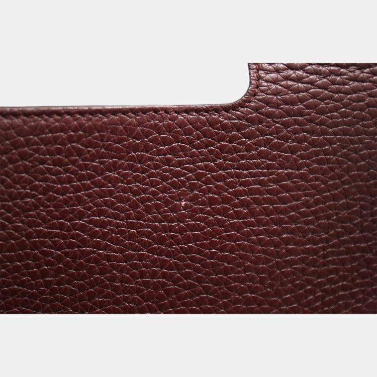 Pre Owned Christian Dior Burgundy Pebbled Leather Medium Diorever Bag