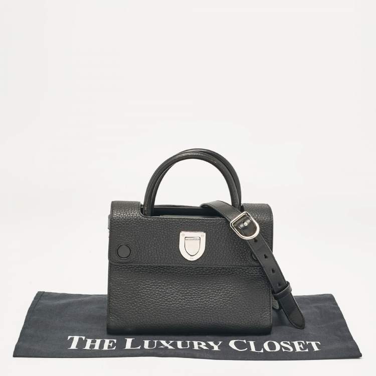 Pre Owned Dior Black Leather Mini Diorever Top Handle Bag