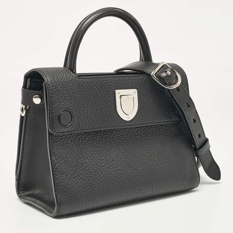 Pre Owned Dior Black Leather Mini Diorever Top Handle Bag