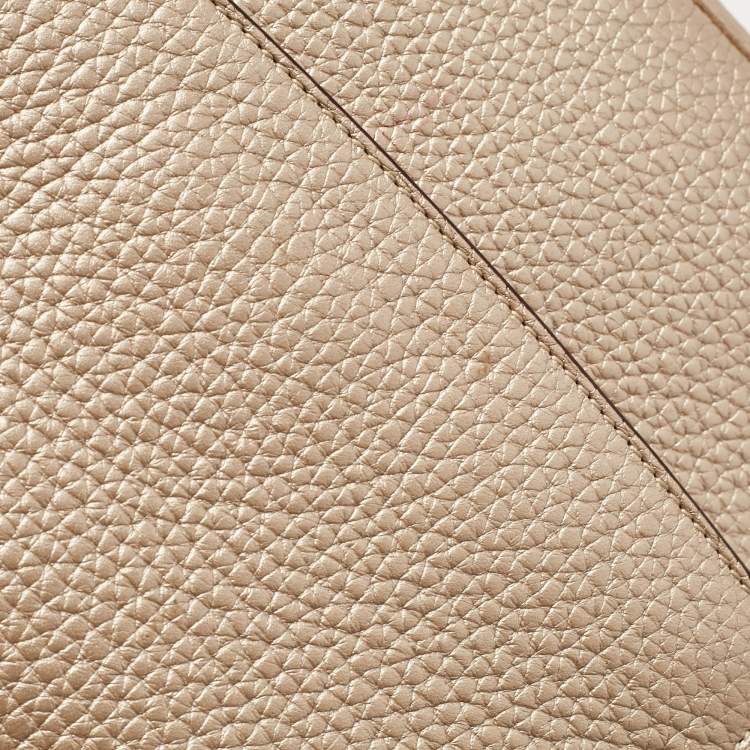 Pre Owned Dior Bronze Leather Mini Be Dior Top Handle Bag